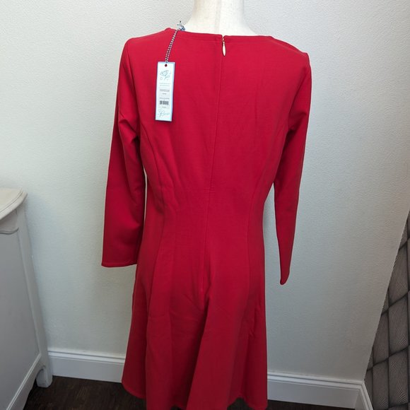 Draper James Long Sleeve Fit and Flare Ponte Dress - Picture 5 of 10